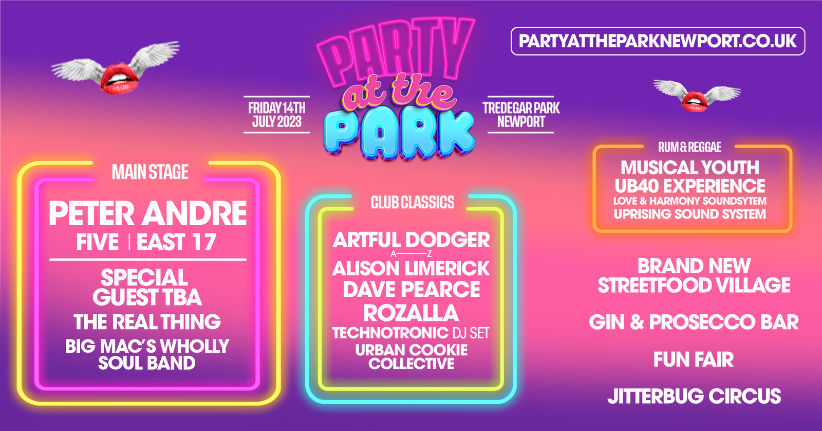 Party in the Park Newport 2023 line up