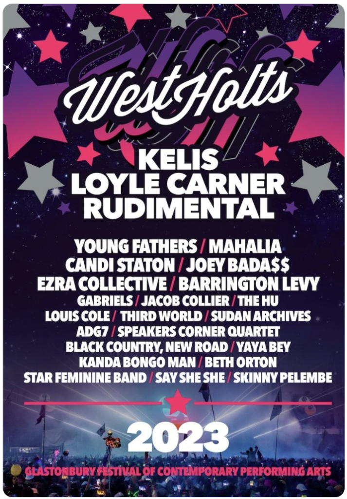 West Holts stage line up 2023